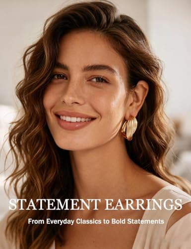 Gold Hoop Earrings Set for Women, 18 Pairs Chunky Statement & Huggie Hoops thumbnail 5
