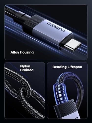 UGREEN 240W USB C to USB C Cable for Thunderbolt 4/3, USB4 40Gbps, 3.3ft