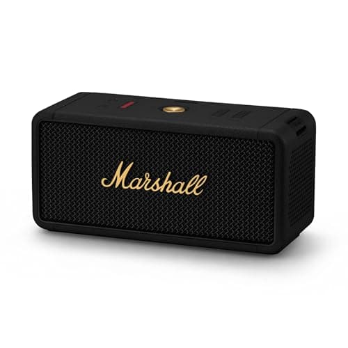 Marshall Middleton Portable Bluetooth Speaker - Rugged Waterproof/Dust-proof Design | Loud Stereo Sound, Deep Bass | Compact and Wireless for Travel and Outdoors - Black and Brass thumbnail 5