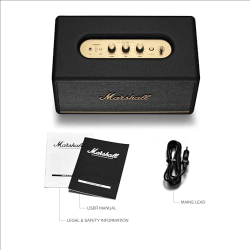 Marshall Stanmore III Bluetooth Home Speaker - Loud Stereo Sound with Bass and Treble Controls | Plug-in Powered | Record Player Compatible | RCA and 3.5mm Aux Inputs - Black thumbnail 9