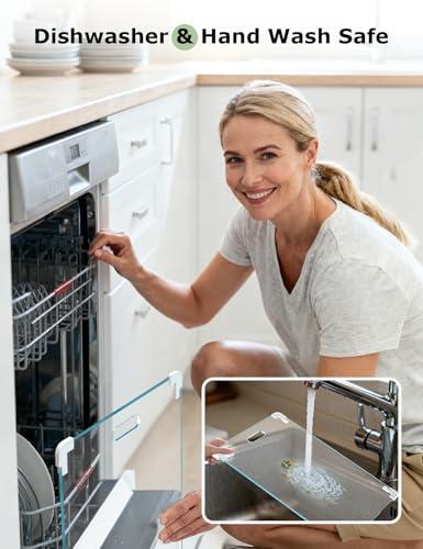 Set Tabla de Cortar de Vidrio Templado 12x16, Antideslizante y Resistente, Incluye Accesorios