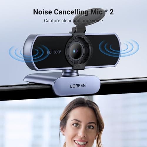 UGREEN Full HD 1080P Webcam with Microphone, 2 Noise-Canceling Mics, 85° Fov & Fixed Focus, Plug and Play, Auto Light Correction, Privacy Cover PC Camera for Zoom/Skype/Teams, Swit thumbnail 4