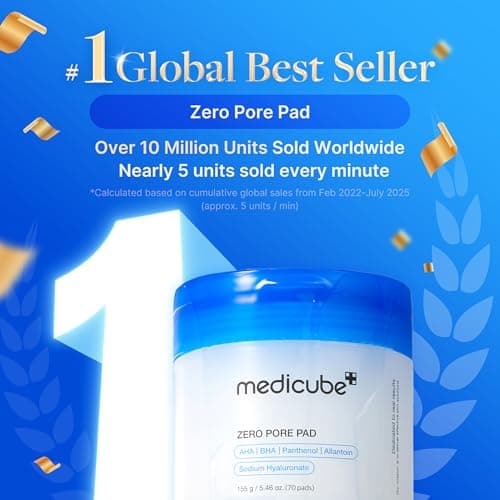 medicube Toner Pads Zero Pore Pad 2.0 | Dual-Textured Facial Pad for Exfoliation and Pore Care with 4.5% AHA Lactic Acid, 0.45% BHA Salicylic Acid | Ideal for All, Korean Skin Care thumbnail 2