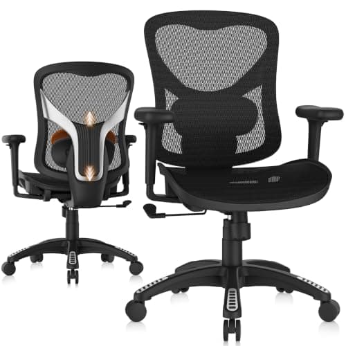 Silla de Oficina Ergonómica GABRYLLY: Confort Total con Soporte Lumbar y Brazos 3D