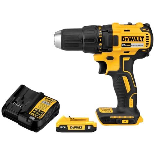 Taladro Atornillador Inalámbrico DEWALT 20V MAX Sin Carbones, 1/2 Pulgada, Batería y Cargador Incluidos (DCD777D1)