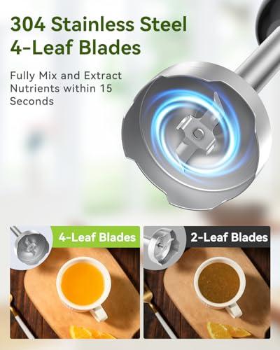 Miniatura de Licuadora de Inmersión Manual 5 en 1 Abuler, 1000W, Acero Inoxidable 2