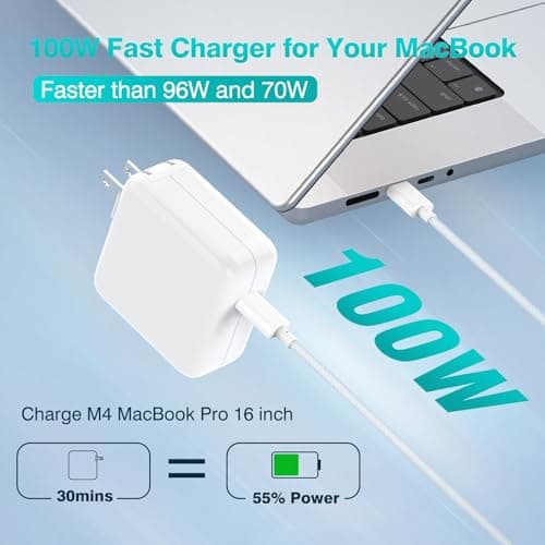 Cargador USB-C 100W Supercompacto para MacBook Pro/Air con Cable