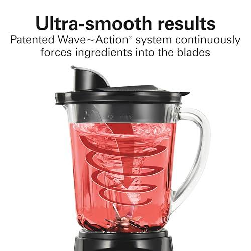 Hamilton Beach Power Elite Wave Action Blender For Smoothies, 40 Oz Glass Jar, 12 Functions Including Puree, Crush Ice, 700 Watts - Black (58148A) thumbnail 3