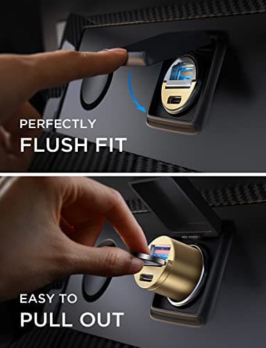AINOPE 60W USB C Car Charger Fast Charging for iPhone 17 Pro Max Plus,[Smallest Metal] Car Charger USB C PD30+QC30W 3.0 Dual Port Cigarette Lighter Charger for iPhone 16 15 Samsung thumbnail 5