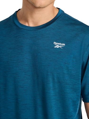 Playera Reebok Showdown Manga Corta para Hombre, Azul Majólica