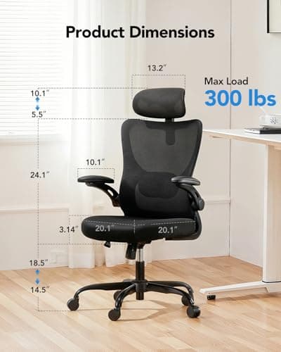 Miniatura de Silla de Oficina Ergonómica HUANUO con Descansabrazos 3D y Soporte Lumbar 2