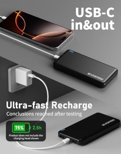 Miniatura de Evopow: Paquete de 2 Power Banks Portátiles de 10000mAh 5