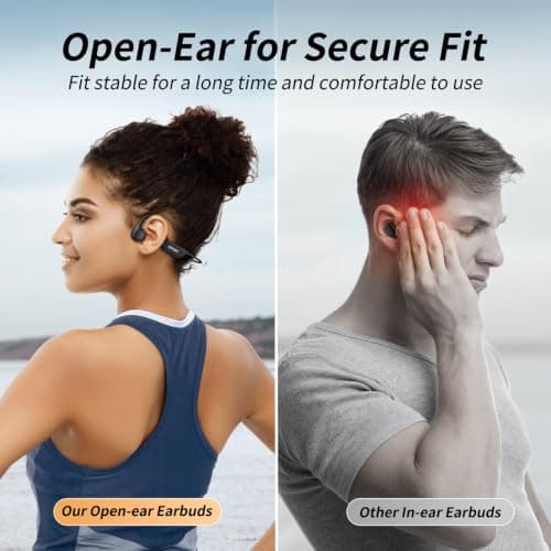 Miniatura de Audífonos CXK Inalámbricos de Conducción Ósea Bluetooth 6.0 con Diseño de Oído Abierto y Micrófono 3