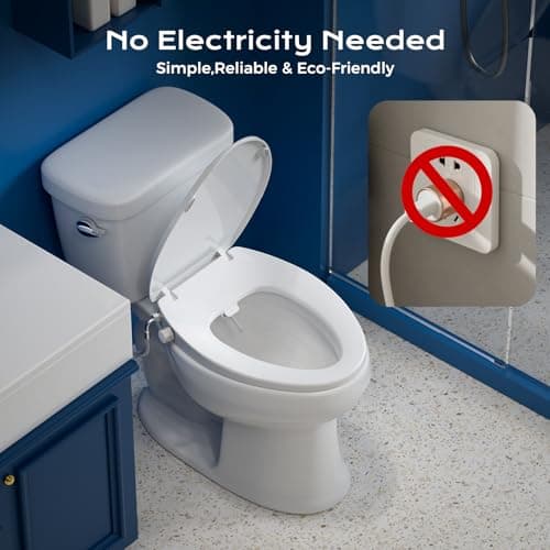 Elongated Bidet Toilet Seat – Non-Electric, Slow-Close Lid, Adjustable Water Pressure, Self-Cleaning Dual Nozzles for Frontal & Rear Wash, Leak-Resistant Brass Inlet, Easy Installa thumbnail 5