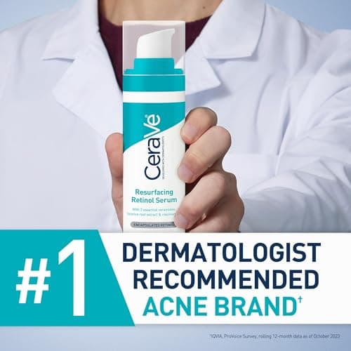 CeraVe Resurfacing Retinol Face Serum with Niacinamide, Pore Minimizer, 1oz | Skin Care Brightening Serum with Licorice Root, Acne Scar & Hyperpigmentation Treatment, Dark Spot Corrector, Skin Repair thumbnail 6