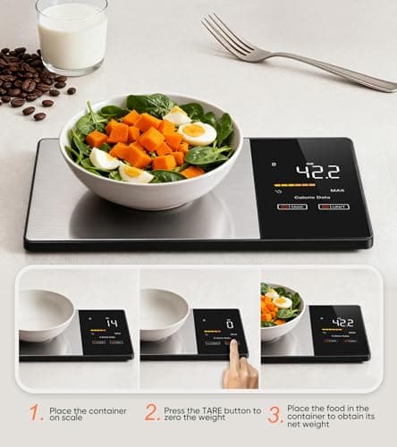 Báscula de Cocina Inteligente KUAIVO con Pantalla LED y Seguimiento Nutricional