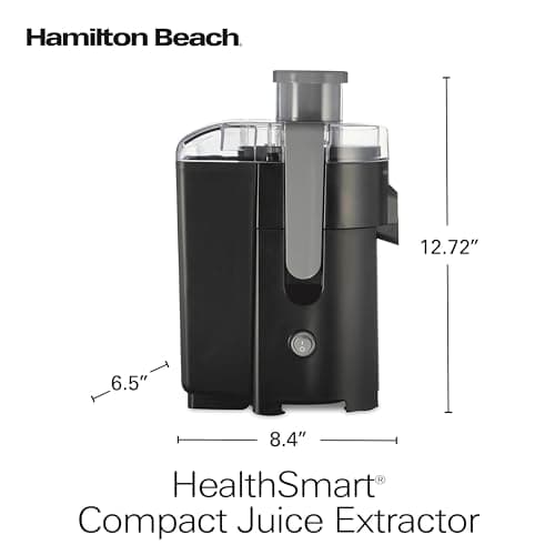 Hamilton Beach HealthSmart Juicer Machine, Compact Centrifugal Extractor, 2.4” Feed Chute for Fruits and Vegetables, Easy to Clean, BPA Free, 400W, Black and Gray (67502) thumbnail 7
