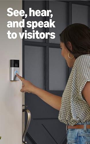 Ring Battery Doorbell, Home or business security with Head-to-Toe video, Live View with Two-Way Talk, and Motion Detection & Alerts, Satin Nickel thumbnail 4