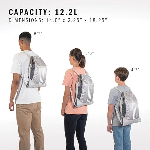 adidas Alliance Sackpack – Drawstring Backpack for Sports, Small Gym Bag, Black/2, OSFA