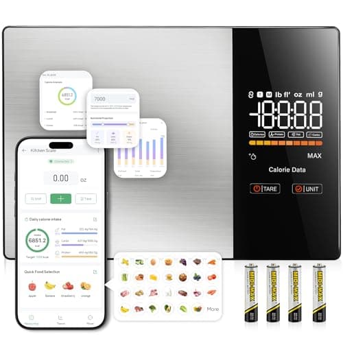 Báscula de Cocina Inteligente KUAIVO con Pantalla LED y Seguimiento Nutricional