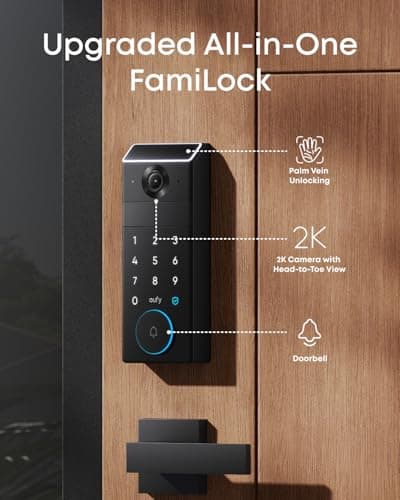 Cerradura Inteligente eufy FamiLock S3 Max: Reconocimiento de Palma y Cámara 2K HDR