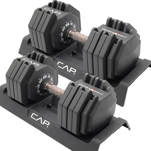 CAP Barbell 55 lb Pair of Adjustable Dumbbells with Full Rotation Copper Handle