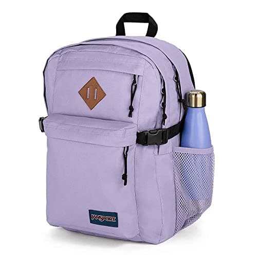 JanSport Main Campus Backpack - Travel or Work backpack w 15-Inch Laptop Sleeve and Dual Water Bottle Pockets, Pastel Lilac