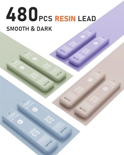Four Candies Cute Mechanical Pencil Set with Case, 4PCS 0.5mm Pastel Fast Click Aesthetic Mechanical Pencils with 480PCS HB Lead Refills, 2 Erasers, 12 Eraser Refills School Suppli thumbnail 4