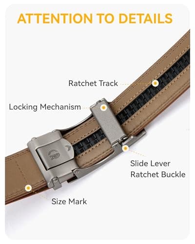 Miniatura de CHAOREN Leather Ratchet Belt Men 2 Pack - Adjustable Fit Dress Belt 3