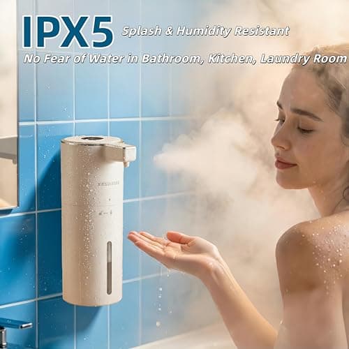 Automatic Soap Dispenser Liquid Touchless Upgrade Pump Uneasy Plugging Wall Mounted USB Rechargeable, 4-Level Adjustable 13.52oz Modern Electric Hand Soap Dispenser Kitchen Bathroo thumbnail 8