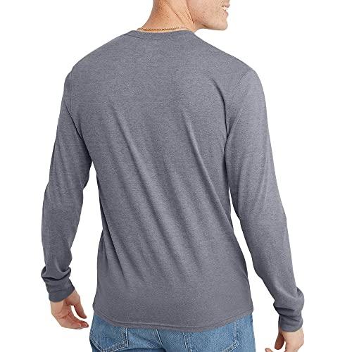 Hanes Originals Men's Tri-Blend Long Sleeve T-Shirt, Athletic Navy PE Heather, Medium thumbnail 2
