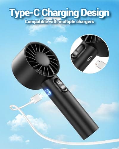 Miniatura de Miniventilador Portátil FrSara Recargable con 6 Velocidades y 3000mAh 6