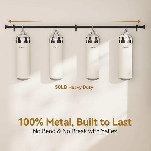 YaFex Curtain Rods 32-144 Inch, Heavy Duty 1 Inch Adjustable Curtain Rod for Windows, Black Extra Long Window Treatment Rods, Modern Design, Easy Installation thumbnail 3