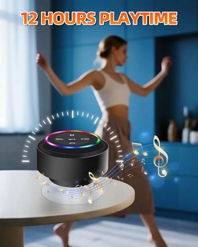 Waterproof Bluetooth Shower Speaker, Portable Wireless Speaker with Suction Cup, Small Portable Wireless Outdoor Speakers, 6 Mode RGB Lights, for Shower Bathroom Pool Beach, Gift I thumbnail 4