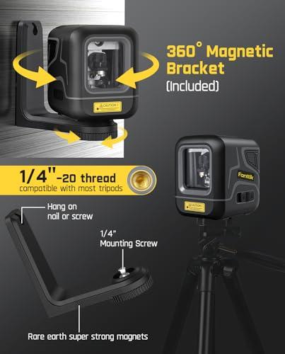 Fanttik D2 Pocket Green Laser Level, 100 ft Self-Leveling Cross Line Laser, Type-C Rechargeable, Rotatable 360 Degree, Pulse Mode, Magnetic Bracket, Carrying Pouch, for Picture Han thumbnail 8