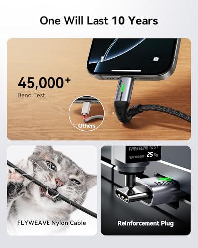 INIU USB C to USB C Cable, 240W Fast Charging Type C Charger Cord, Braided USBC Phone Charger Cable for iPhone 17 16 Pro Max Samsung S25 S24 Laptops MacBook Air 15 M3 iPad Switch [