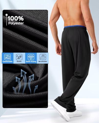 OZYJD Mens Sweatpants with Zipper Pockets 5 Pack Mens Joggers for Men Open Bottom Mesh Athletic Pants for Workout,Running