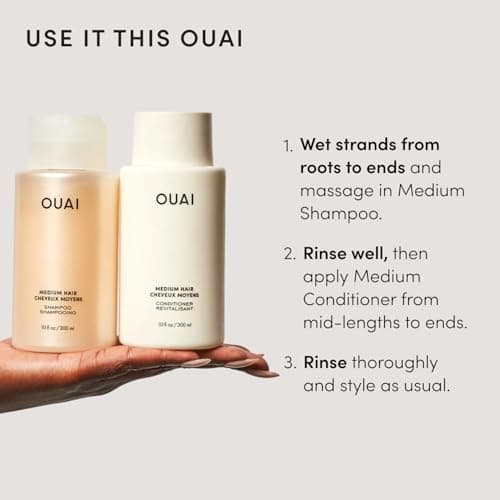 OUAI Medium Hair Shampoo and Conditioner Set - Sulfate-Free Shampoo and Conditioner for Women & Men - Made with Keratin, Shea Butter & Avocado Oil - Free of Parabens & Phthalates ( thumbnail 7