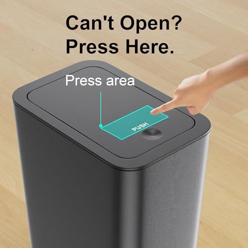 Paquete de 3 Botes de Basura Delgados N. NETDOT con Tapa de 10 Litros - Negros