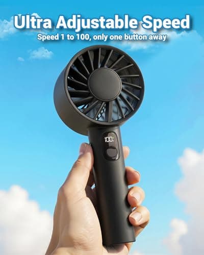Miniatura de Miniventilador Portátil FrSara Recargable con 6 Velocidades y 3000mAh 2