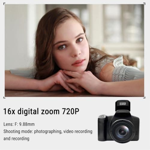 HD 720P Digital Camera with Wide-Angle Lens Small Cameras for Photography | Shakeproof Vlogging Camera Support 16x Digital Zoom Cool Gifts for Beginners Photography Lover Friends Family thumbnail 6