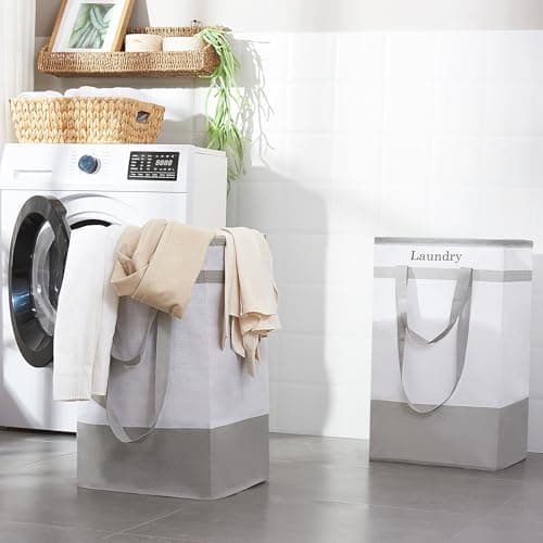 Cestos de Ropa FairyHaus 78L (2 Pzas) Plegables con Asas - Gris