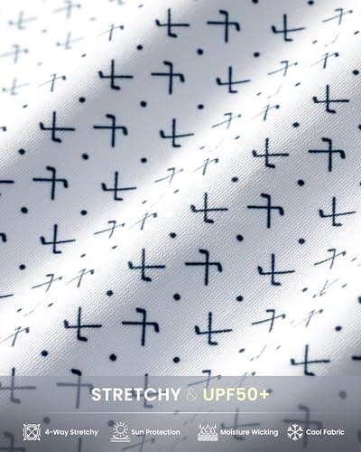 Obla Men's Print Golf Shirt Dry Fit Polo Shirts(White Golf Clubs_L)