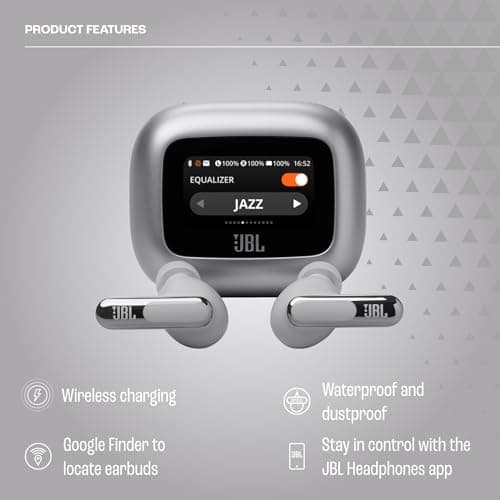 JBL Live Beam 3 - True wireless noise-cancelling stick-closed earbuds, 48Hrs total playback, Wireless Charging, 6 Mics for perfect calls, Multi-point connection, IP55 waterproof an thumbnail 3