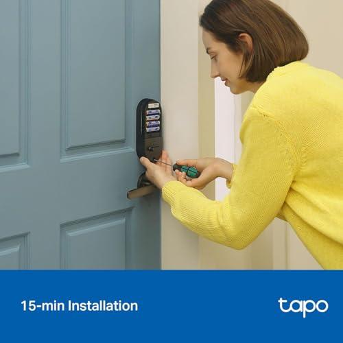 Tapo Smart Wi-Fi Deadbolt Door Lock - Fingerprint Recognition, Keyless Tactile Buttons & in-App Monitoring, Auto-Lock, IP54, BHMA Certified, Compatible with Standard Door Sizes, Ta thumbnail 6