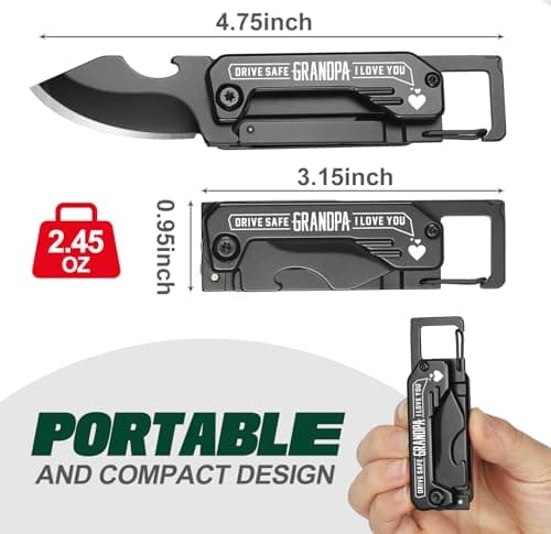 Grandpa Gifts for Christmas - Gifts for Grandpa, Keychain Multitool with 1.8inch Blade - Fathers Day Birthday Gift for Grandpas - Small Knife for Every Day Carry, Portable Tool for thumbnail 3