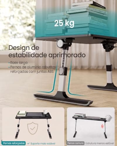 SONGMICS Laptop Bed Desk, Adjustable Lap Desk for Bed with 8 Heights thumbnail 6