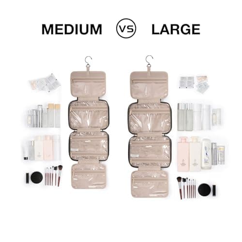 BAGSMART Large Toiletry Bag Travel Bag with Hanging Hook, Water-resistant Makeup Cosmetic Bag Travel Organizer for Accessories, Shampoo, Full Sized Container, Toiletries thumbnail 2