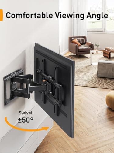 Perlegear UL Listed Full Motion TV Wall Mount for 42-90" TVs up to 132lbs