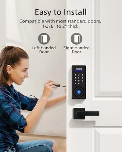 Cerradura Inteligente Digital Philips con Manijas, Acceso Sin Llave, Huella y PIN